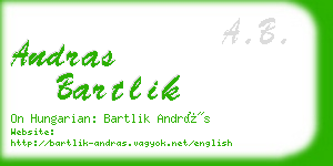 andras bartlik business card